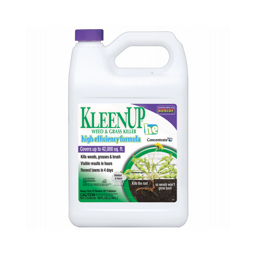 KleenUp he Weed and Grass Killer Concentrate, Liquid, Amber/Light Brown, 1 gal - pack of 4