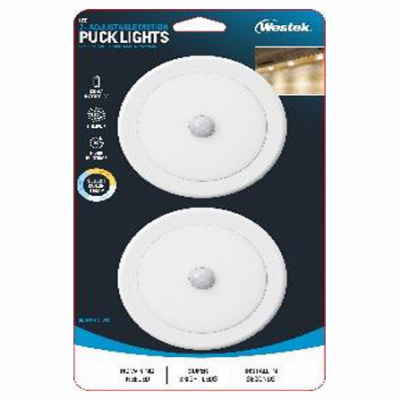 AMERTAC-WESTEK BL-PMTN-W2 WHT LED Puck Light - pair