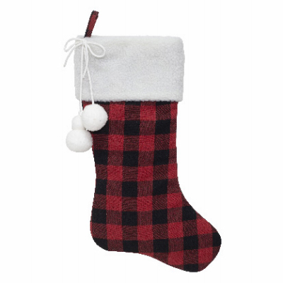 DYNO SEASONAL SOLUTIONS 1209887-1 Christmas Stocking, Red/Black Plaid, 20 In.