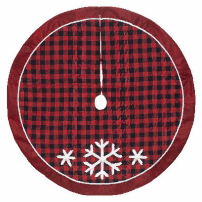 DYNO SEASONAL SOLUTIONS 2487742-1 Christmas Tree Skirt, Red/Black Plaid, 48 In.