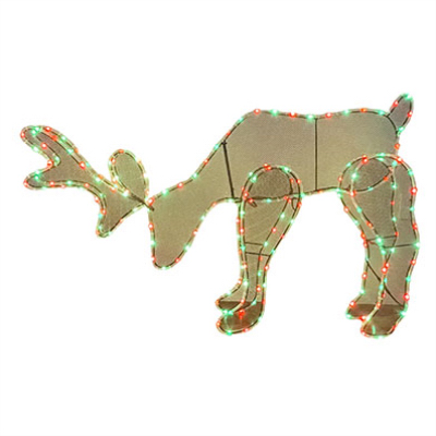 INLITEN LLC-IMPORT 53952-88 Color-Changing Feeding Deer Christmas Decoration, 193 LED Lights, 42 In.