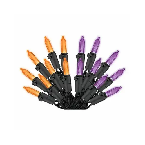 INLITEN LLC-IMPORT V34639-88 Halloween 100-Ct. Mini LED String Lights, 8 Function, Color Changing Orange/Purple