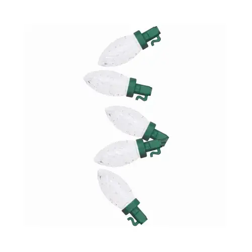 Christmas Pro-Series C9 Faceted String Lights, Pure White, 50 Lights