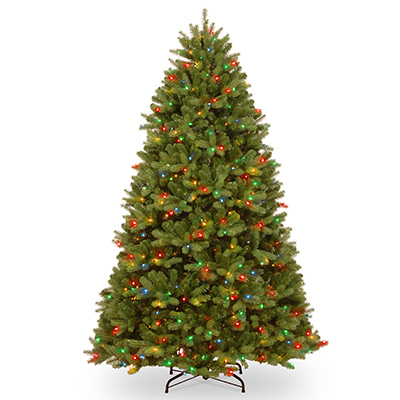 NATIONAL TREE CO-IMPORT PEND2-311P-75 Artificial Newberry Spruce Pre-Lit Christmas Tree, 750 Multi Color Lights, Hinged, 7.5 Ft.