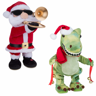 Gemmy 95763 Animated Musical Christmas Plush , Santa with Trombone or Christmas T-Rex