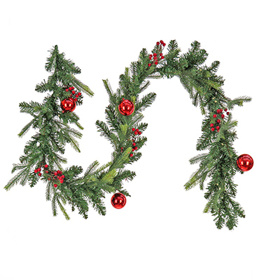 NATIONAL TREE CO-IMPORT PETC8-306-6AB1 Feel Real Scotch Creek Fir Artificial Christmas Garland, 50 Warm White LED Lights, 10 In. x 6 Ft.