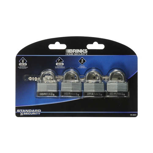 HAMPTON PROD INTL 172-40411 1-1/2 Inch Laminated Steel Warded Padlock  pack of 4