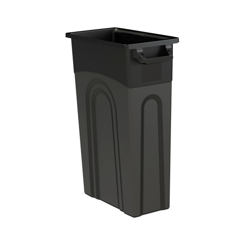 United Solutions TI0032 COLORmaxx Highboy Waste Container, 23 gal Capacity, Plastic, Black