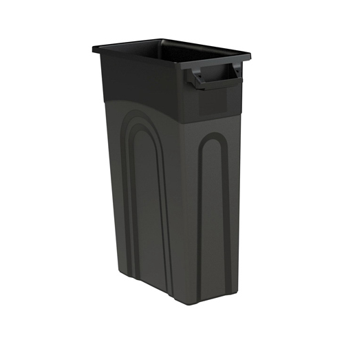 COLORmaxx Highboy Waste Container, 23 gal Capacity, Plastic, Black