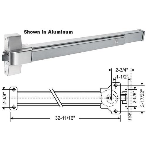 Touch Bar Exit Device Bronze UL Listed Grade 2 For 48in x 1-3/4in Thick Door