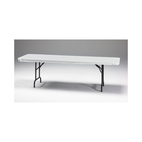 Stay-Put Table Cover, White, 8 Ft.