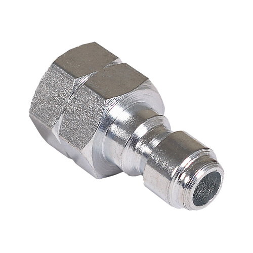 Adapter, 1/4 x 1/4 in Connection, Quick Connect Plug x FNPT, Stainless Steel, Plated