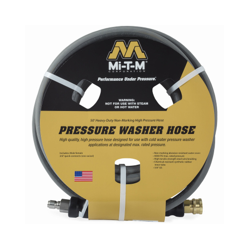 Pressure Washer Hose, 3/8 in, 50 ft L, Plug