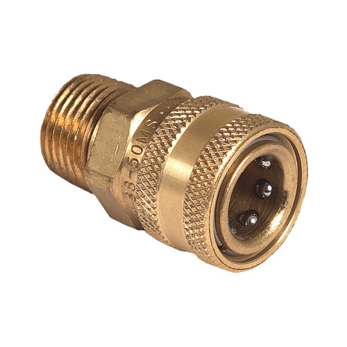Mi-T-M AW-0017-0029 Adapter, 3/8 x 1/2 in Connection, Quick Connect Socket x MNPT, Brass