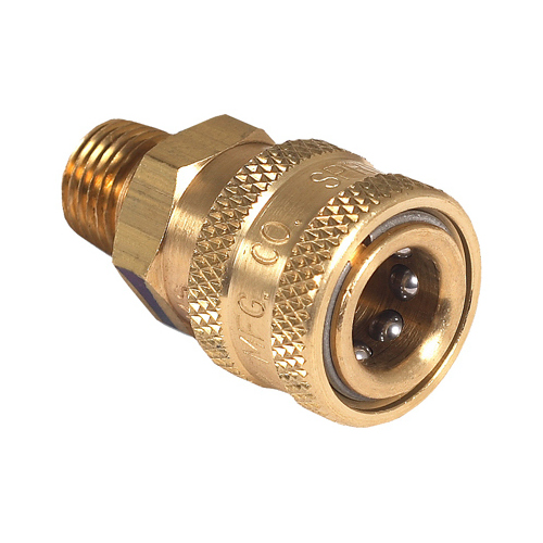 Adapter, 1/4 x 1/4 in Connection, Quick Connect Socket x MNPT, Brass