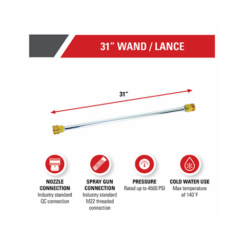 FNA GROUP 80479 Universal Pressure Washer Wand, Rated Up to 4500 PSI, 31-In.