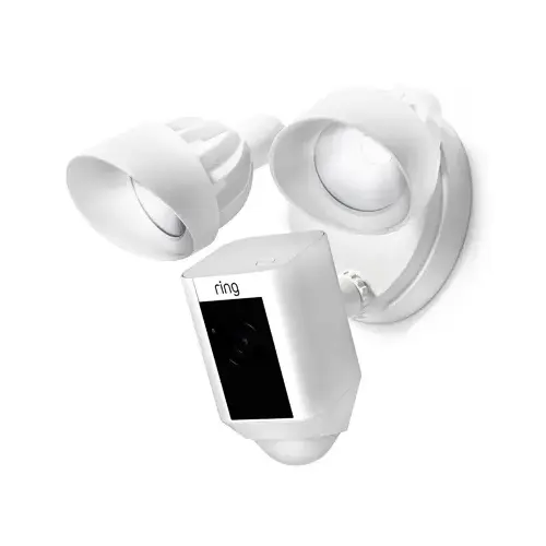 Ring B08F6GPQQ7 Smart HD Wi-Fi Security Camera + LED Flood Light, White