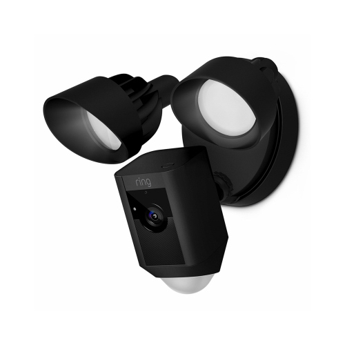 Smart HD Wi-Fi Security Camera + LED Flood Light, Black