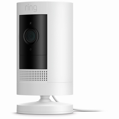 Ring 8SW1S9-WEN0 Smart Stick-Up Camera Plug-In, Motion Detection, Sends Notifications, White