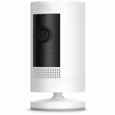 Ring 8SC1S9-WEN0 Smart Stick-Up Camera, Motion Detection, Indoor/Outdoor, Battery Operated, Sends Notifications, White