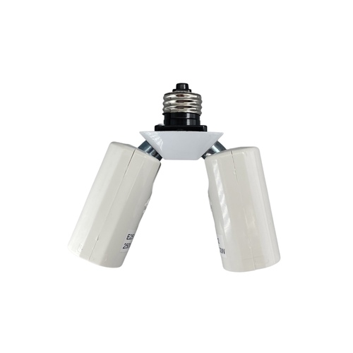 Satco 77607 Twin Light Socket Adapter Plastic Medium Base