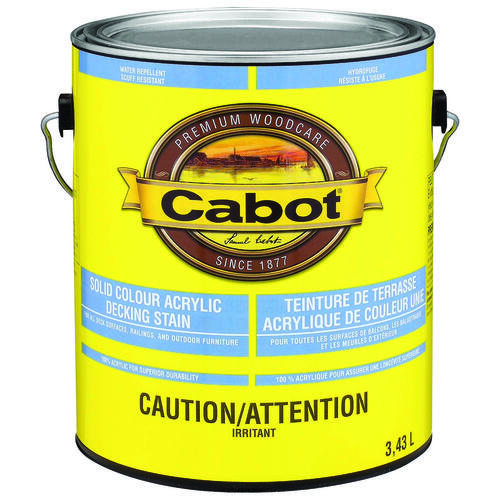 Cabot 142.0001808.007 Exterior Solid Color Latex Decking Stain, 3.7 l, Liquid, Slight, Medium Base, 205 deg F Flash - pack of 4