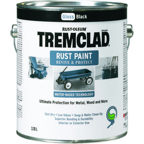 TREMCLAD Rust Paint, Gloss, Black, 3.78 L, Can