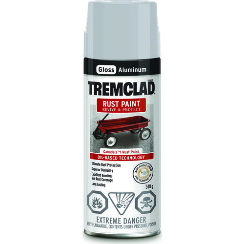 TREMCLAD Rust Spray Paint, Gloss, Aluminum, 340 g, Aerosol Can