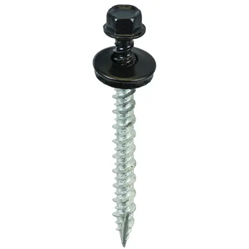 Acorn SW-MW2BK250 Screw, #9 Thread, High-Low, Twin Lead Thread, Hex Drive, Self-Tapping, Type 17 Point Black