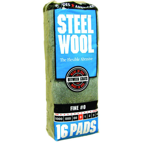 Homax 106603-06 Steel Wool, #0 Grit, Fine, Gray - pack of 16