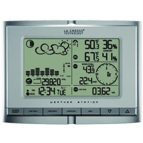 C83100 Weather Station, Battery, 32 to 99 deg F, 10 to 99 % Humidity Range, 0 to 111 mph Wind