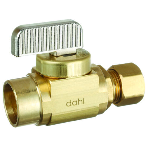 Dahl Brothers 521-31-31-BAG mini-ball In-Line Stop and Isolation Valve, 3/8 in Connection, Compression, 250 psi Pressure