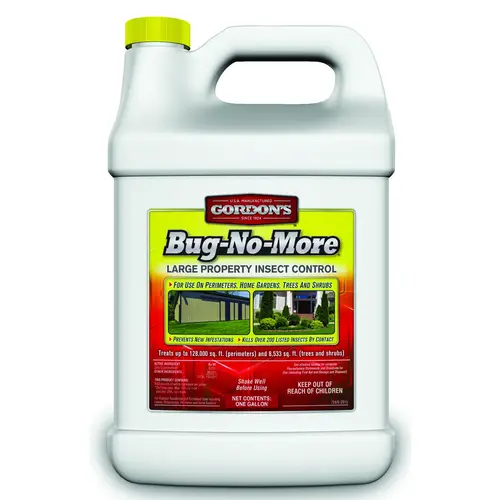 Bug-No-More Insect Control, Liquid, Spray Application, 1 gal Off White