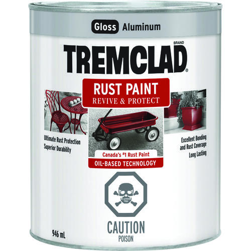 RustOleum 254904 TREMCLAD Rust Paint, SemiGloss, Aluminum, 946 mL