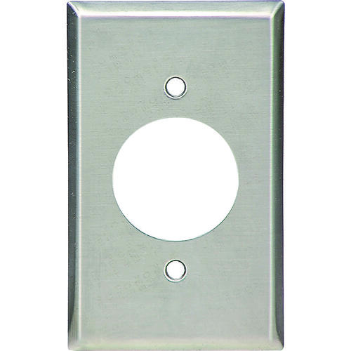 WALL PLATE RND HOLE 1G SS 1PK