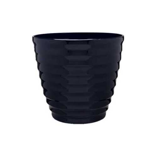 Southern Patio HDR-064756 Planter, 14 in Dia, Round, Beehive Design, Resin, Navy