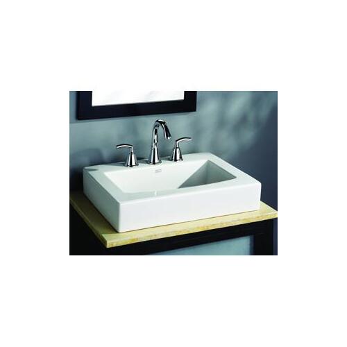 Boxe Vessel Sink, Rectangle Basin, 8 in Faucet Centers, 23-1/4 in OAW, 17-1/2 in OAH