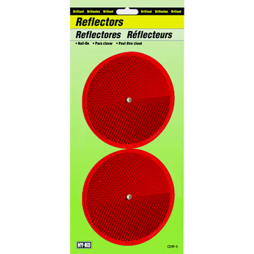 Hy-Ko CDRF-5R Carded Reflector, 9.63 in L Post, Red Reflector - pack of 2