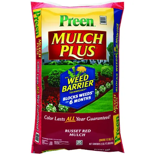 Preen 95456134 Mulch Plus Weed Barrier, Granular, Russet Red