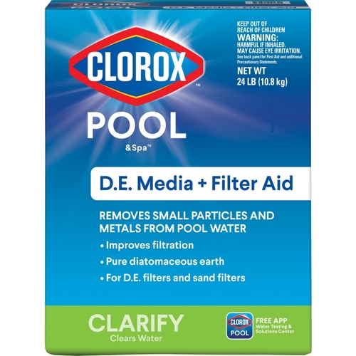 CLOROX 50124CLX 50024CLX Filter Aid, Solid, 24 lb White