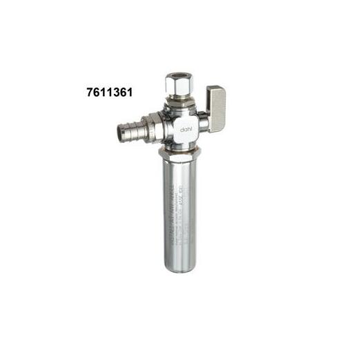 Dahl Brothers 611-PX3-31-14WHA- Angle Hammer Valve with Arrester, 1/2 x 3/8 in Connection, PEX Crimpex x Compression, Brass Body