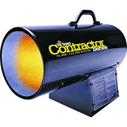 Mr. Heater F271390 Forced Air Gas Heater, 40 lb Fuel Tank, Propane, 75000 to 125000 Btu, 3125 sq-ft Heating Area