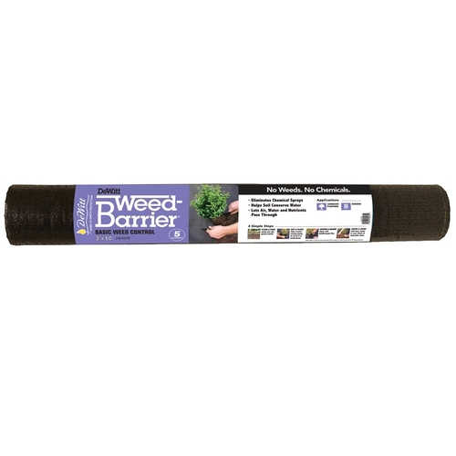 DeWitt DWB103100 Weed Barrier, 100 ft L, 3 ft W, Polypropylene, Dark Gray