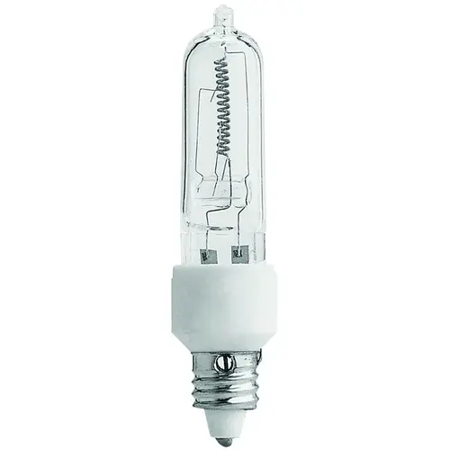 Halogen Bulb, 150 W, Mini Candelabra Lamp Base, T4 Lamp, Clear Light, 3000 K Color Temp - pack of 6