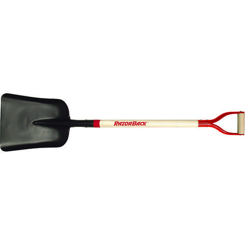 Scoop Shovel, 11-1/4 in W Blade, 14-1/2 in L Blade, Steel Blade, North American Hardwood Handle