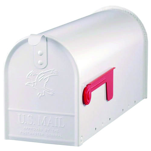 Gibraltar Mailboxes E1100WAM Elite Series E1100W00 Mailbox, 800 cu-in Capacity, Galvanized Steel, Powder-Coated, 6.9 in W, White