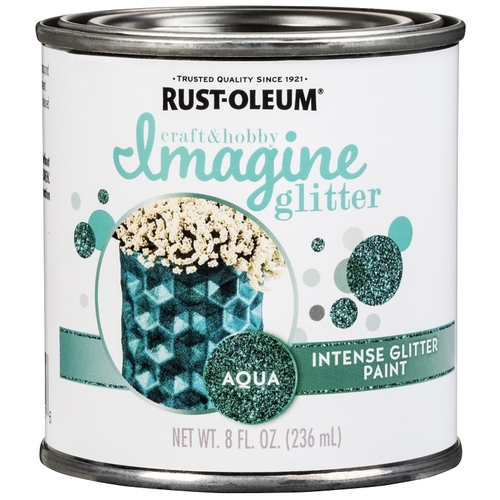 Imagine Craft & Hobby Intense Paint, Glitter Aqua, 8 oz, Can