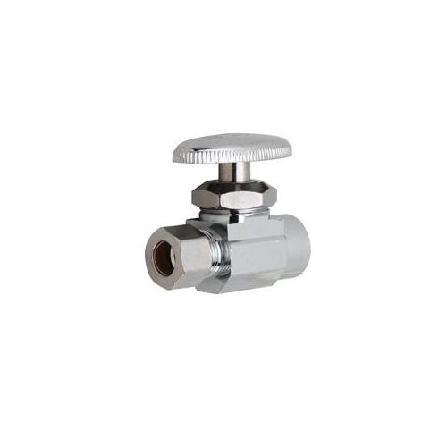 M-Line Series Straight Shut-Off Valve, 3/8 x 1/2 in Connection, Compression x Sweat, Brass Body Chrome