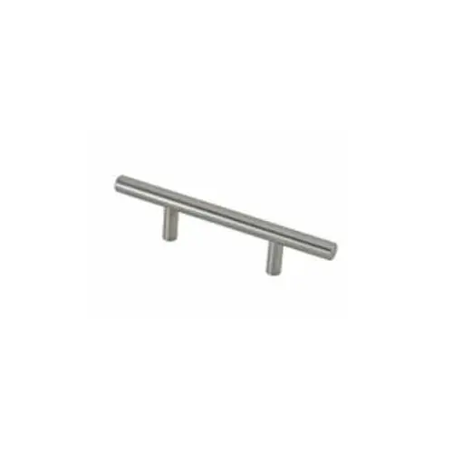 Cabinet Pull, 6-15/16 in L Handle, 1-3/8 in Projection, Steel, Brushed Nickel