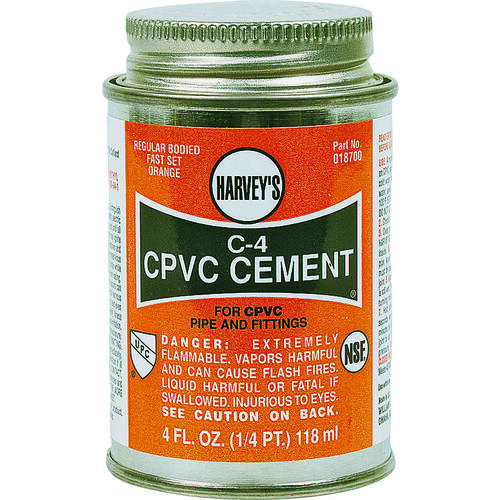 Solvent Cement, 8 oz Can, Liquid, Orange